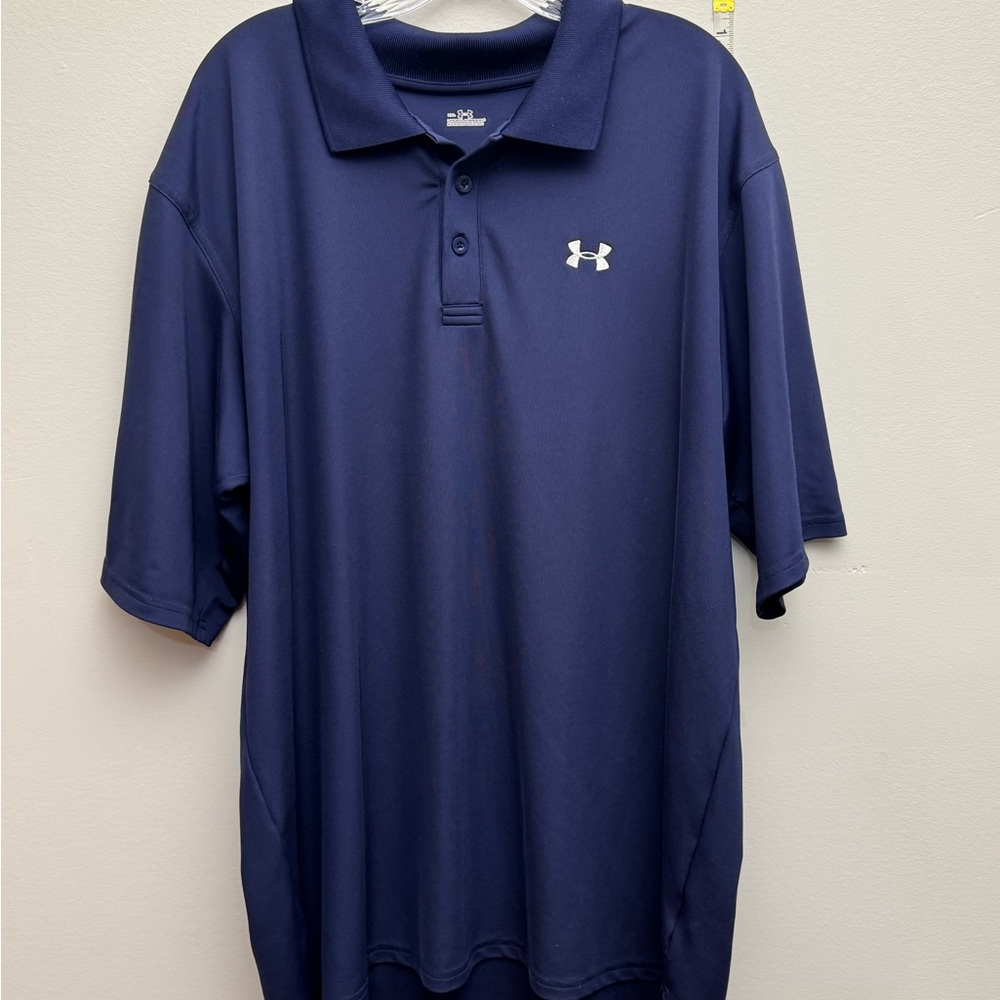 Under Armour Mens XXL Navy Blue Performance Polo Shirt Short Sleeve